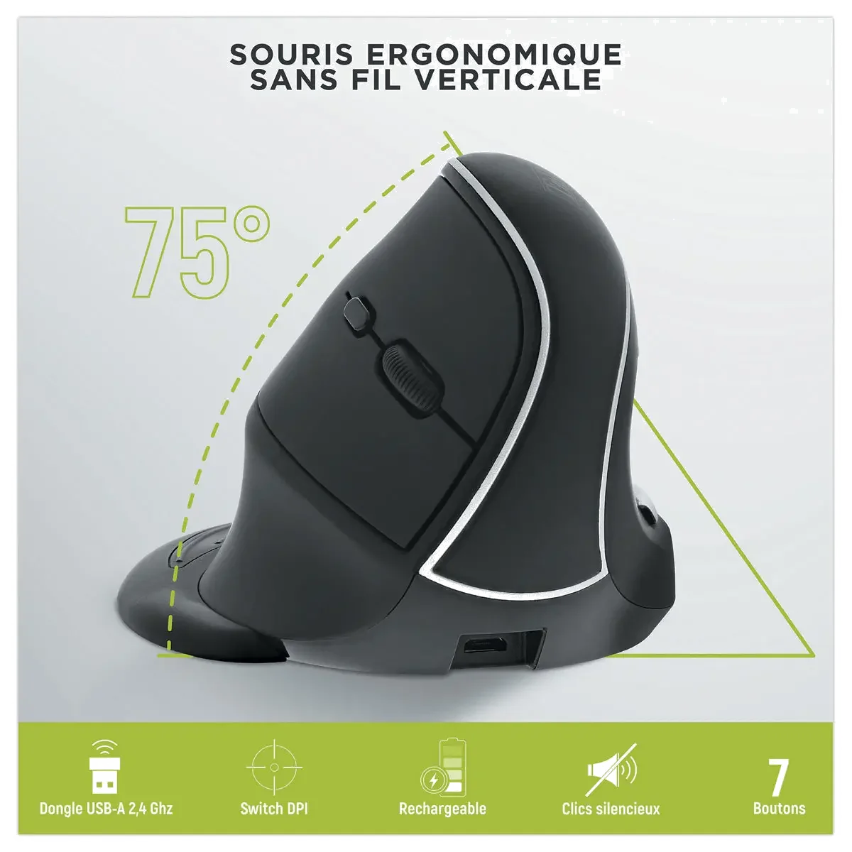 Souris sans Fil T'nB Astro Exclusiv 2 Bluetooth & USB-A Rechargeable 1600 DPI