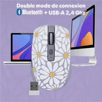 Souris sans fil rechargeable T'nB Flower Exclusiv Bluetooth & 2.4 GHz - 4