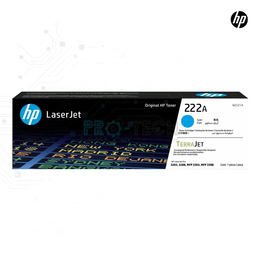 Cartouche de Toner Cyan HP 222A LaserJet Authentique - 1200 Pages