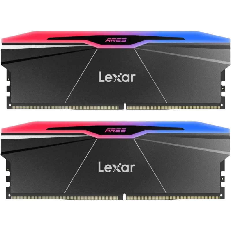 Kit Barrettes mémoire 32Go (2x16Go) DIMM DDR5 Lexar Ares 2nd Gen RGB 6400MHz C32 (Noir)