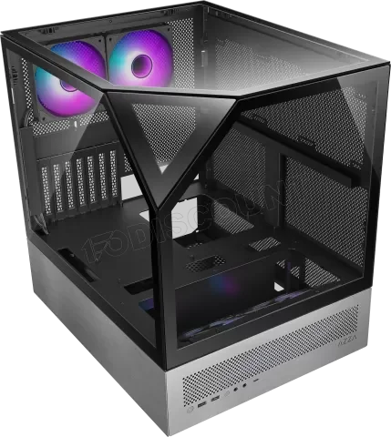 Boitier Cube E-ATX Sanctum RGB avec panneaux vitrés (Noir/Gris)