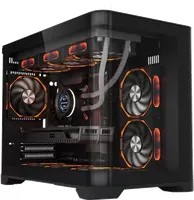 Boitier Mini Tour Micro ATX 1stPlayer UView 6 RGB avec panneaux vitrés (Noir) - 3