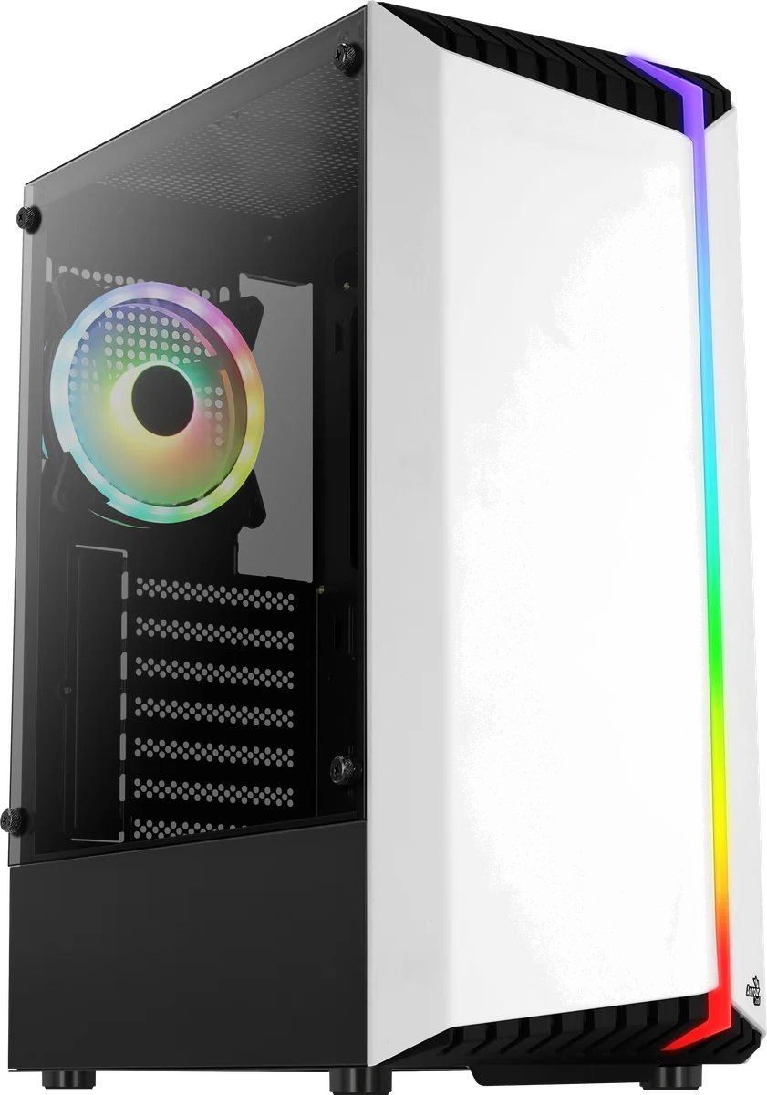 Boitier Moyen Tour ATX AeroCool Bionic V2 RGB avec panneau vitré (Blanc)