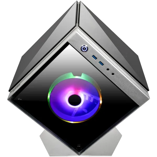 Boitier Mini Tour Micro ATX Azza Cube Mini RGB avec panneau vitré (Argent)