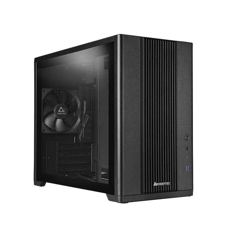 Boitier Mini Tour Micro ATX Chieftec Uni BX-10B-OP avec panneau vitré (Noir)