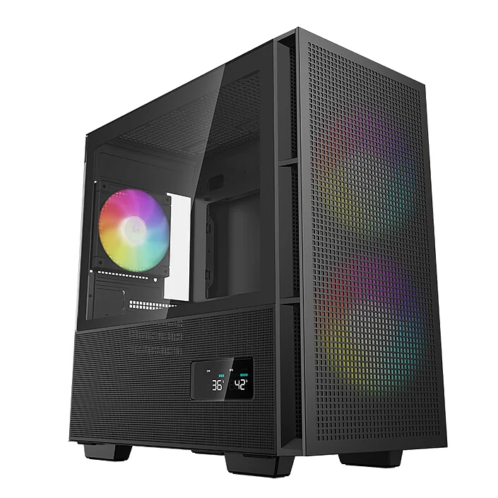 Boitier Mini Tour Micro ATX DeepCool CH360 Digital RGB avec panneau vitré (Noir)