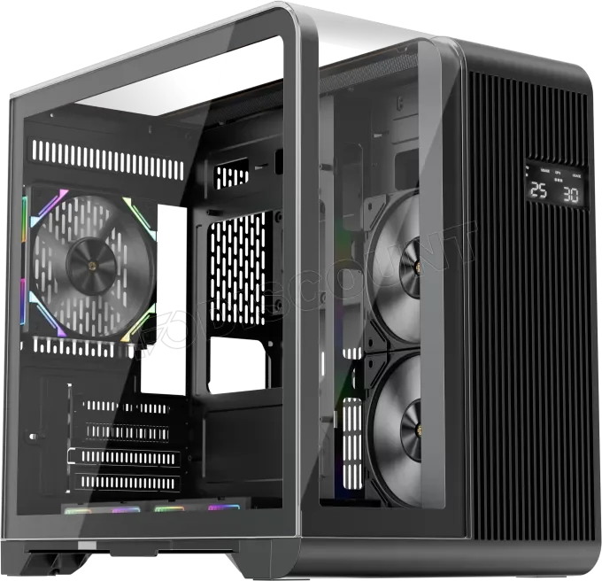 Boitier Micro ATX Einarex PM150 RGB avec panneau vitré (Noir)