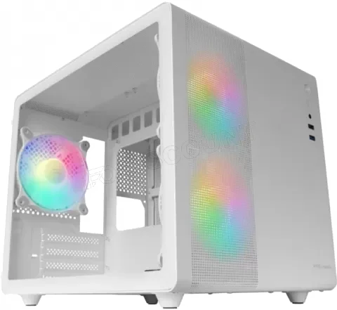 Boitier Micro ATX Einarex PM400 RGB avec panneau vitré (Blanc)