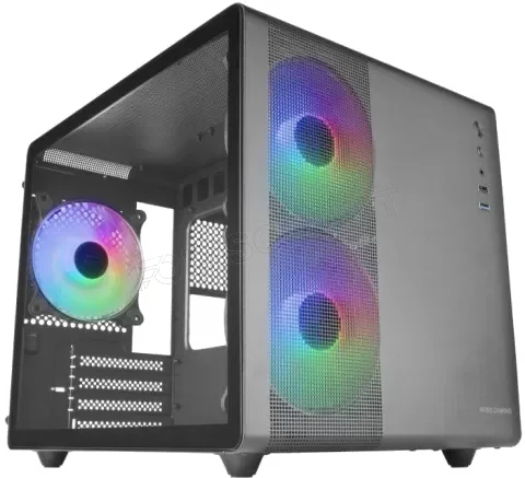 Boitier Micro ATX Einarex PM400 RGB avec panneau vitré (Noir)