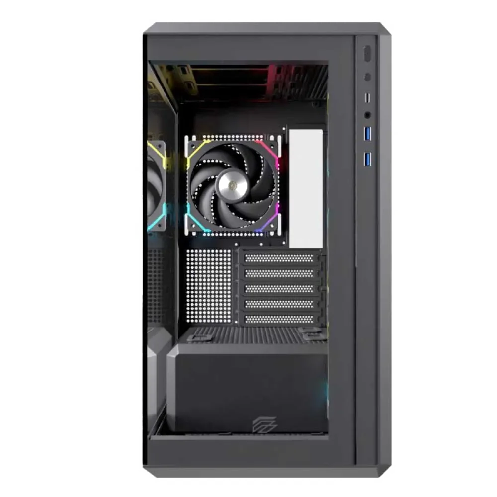 Boitier Micro ATX ATX Einarex ZM800 RGB avec panneaux vitrés (Noir)