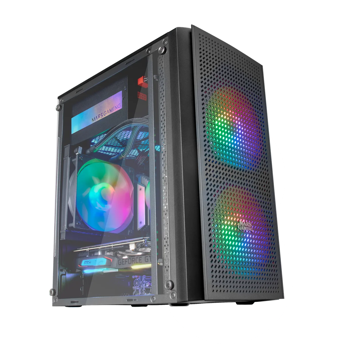 Boitier Mini Tour Micro ATX Mars Gaming MC300 RGB avec panneau vitré (Noir)