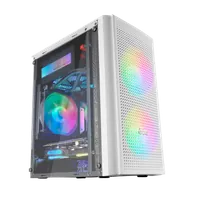 Boitier Mini Tour Micro ATX Mars Gaming MC300 RGB avec panneau vitré (Blanc) - 1