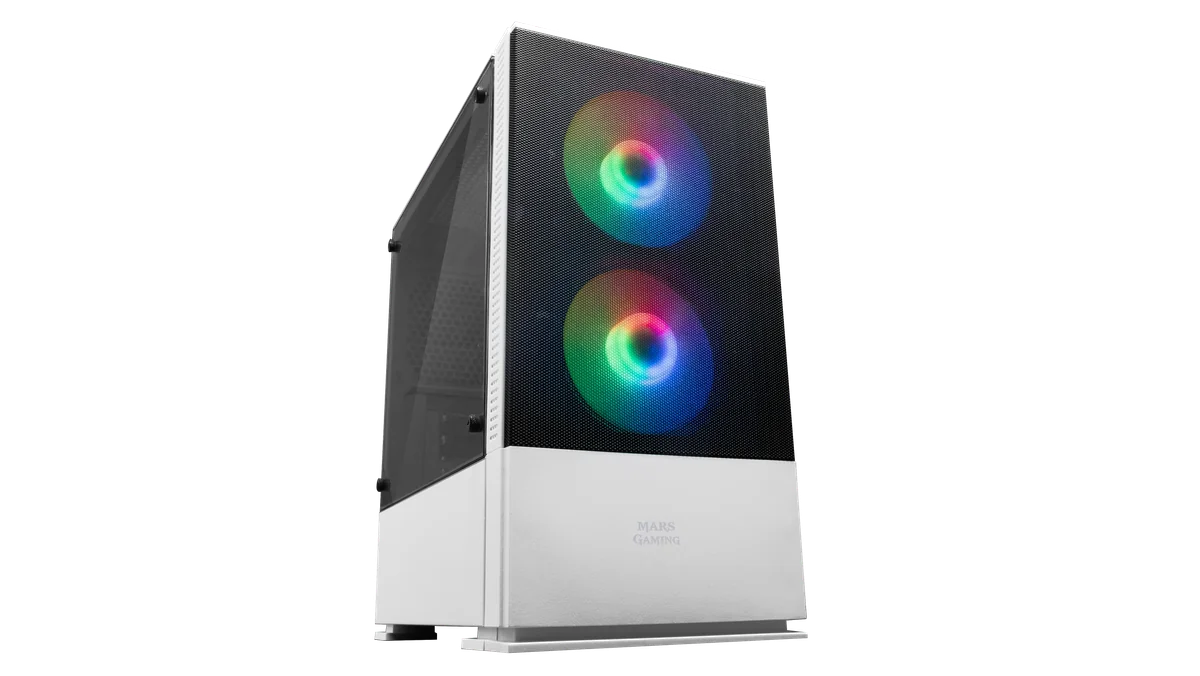 Boitier Mini Tour Micro ATX Mars Gaming MCZ RGB avec panneau vitré (Blanc)