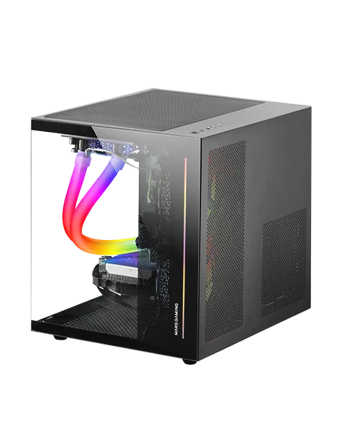 Boitier Mini Tour Micro ATX Mars Gaming MC-View avec panneaux vitrés (Noir)