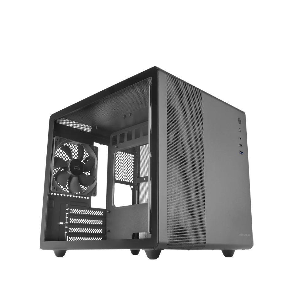 Boitier Mini Tour Micro ATX Mars Gaming MC-MPro avec panneau vitré (Noir)