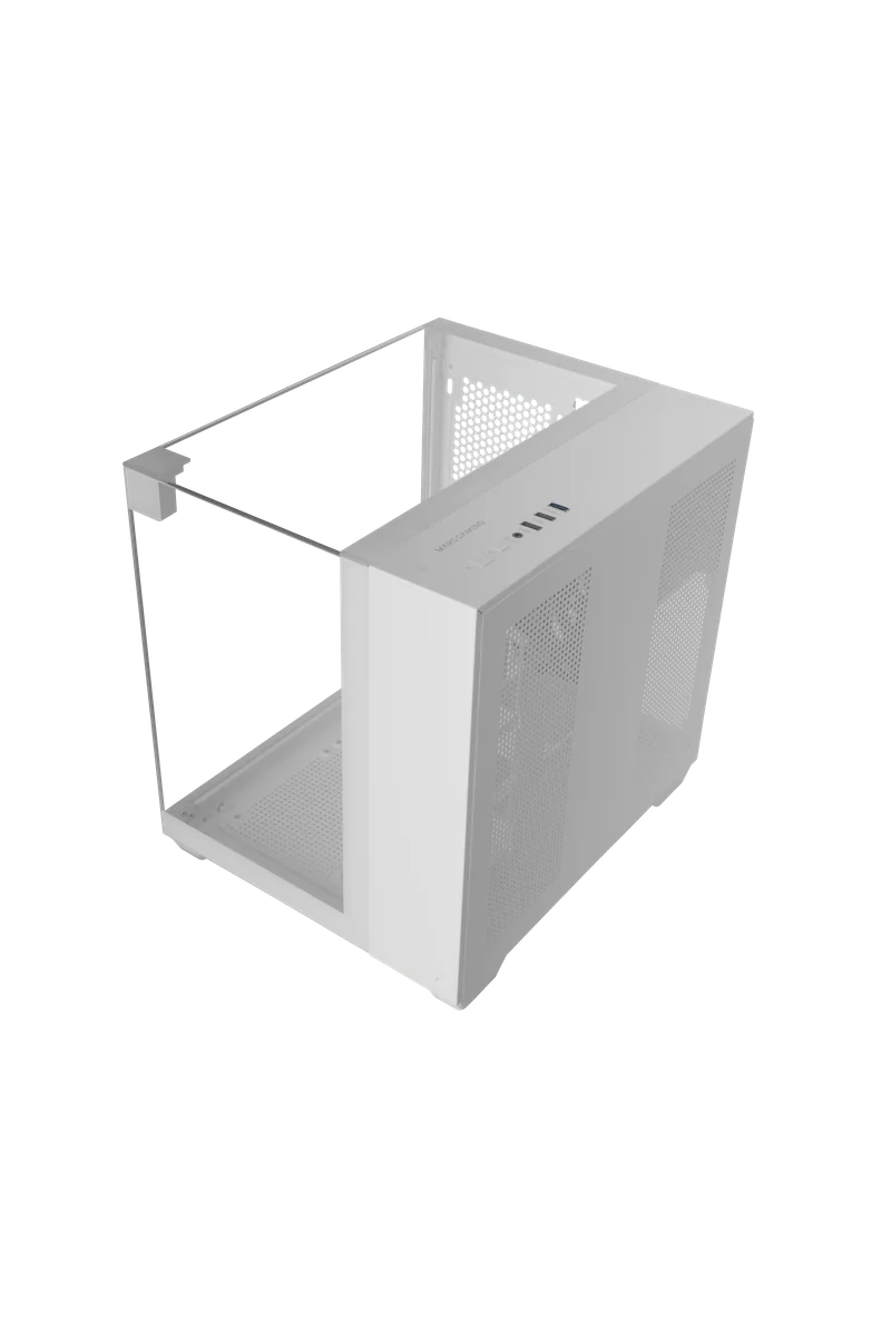 Boitier Mini Tour Micro ATX Mars Gaming MCVISIONM avec panneaux vitrés (Blanc)