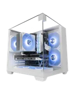 Boitier Mini Tour Micro ATX Mars Gaming MCVISIONM avec panneaux vitrés (Blanc) - 2