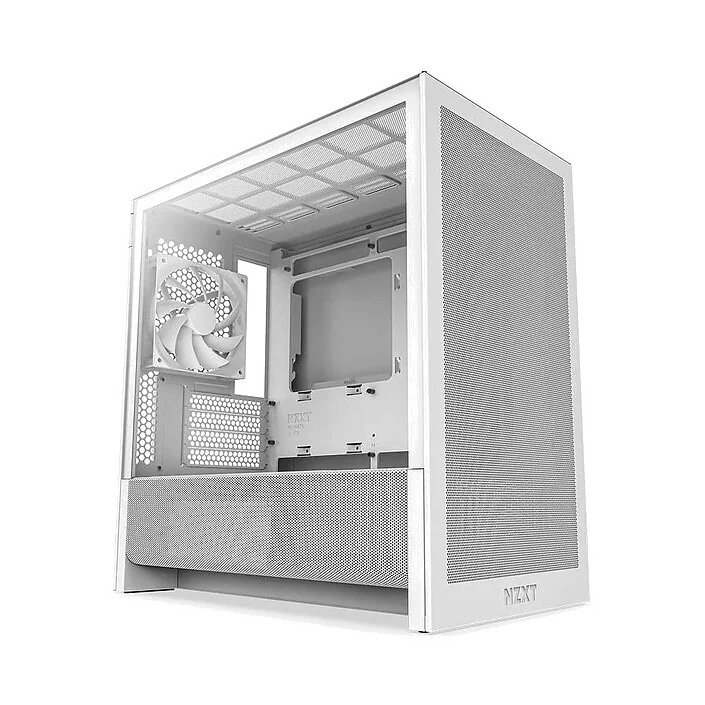 Boitier Mini Tour Micro ATX NZXT H3 Flow avec panneaux vitrés (Blanc)