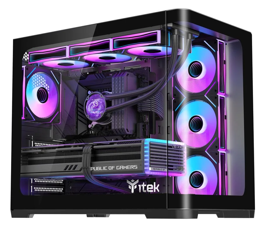 Boitier Moyen Tour ATX iTek Dark Cave Curved (Noir)
