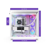 Boitier Moyen Tour ATX NZXT H9 Flow avec panneaux vitrés (Blanc) - 2