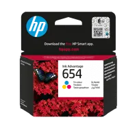 HP 654 Cartouche d’encre authentique économique Trois couleurs