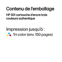 HP 301 cartouche d'encre trois couleurs authentique - 4