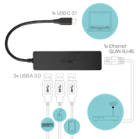 i-tec Advance USB-C Slim Passive HUB 3 Port + Gigabit Ethernet Adapter - 5