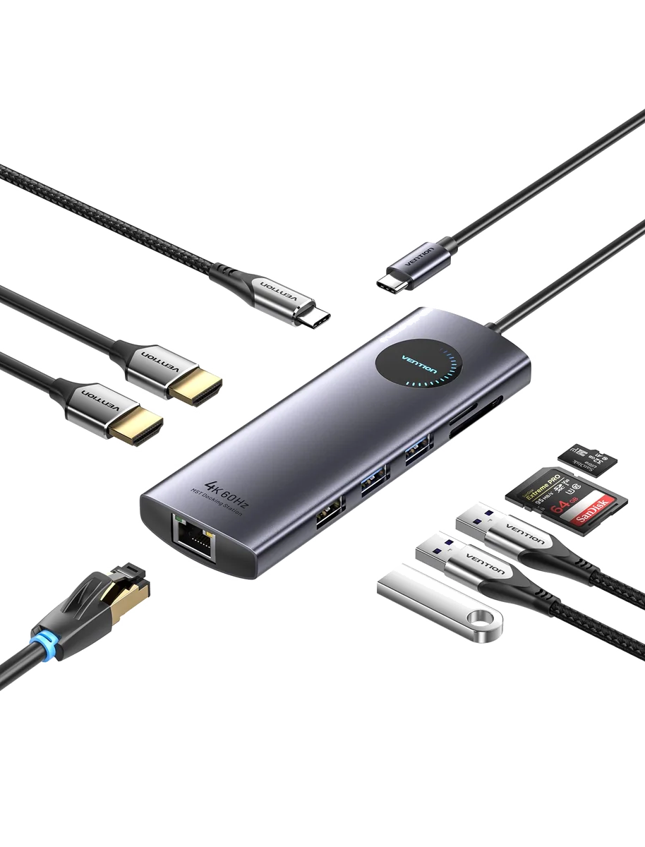 Station d'accueil portable USB-C Vention (Noir)