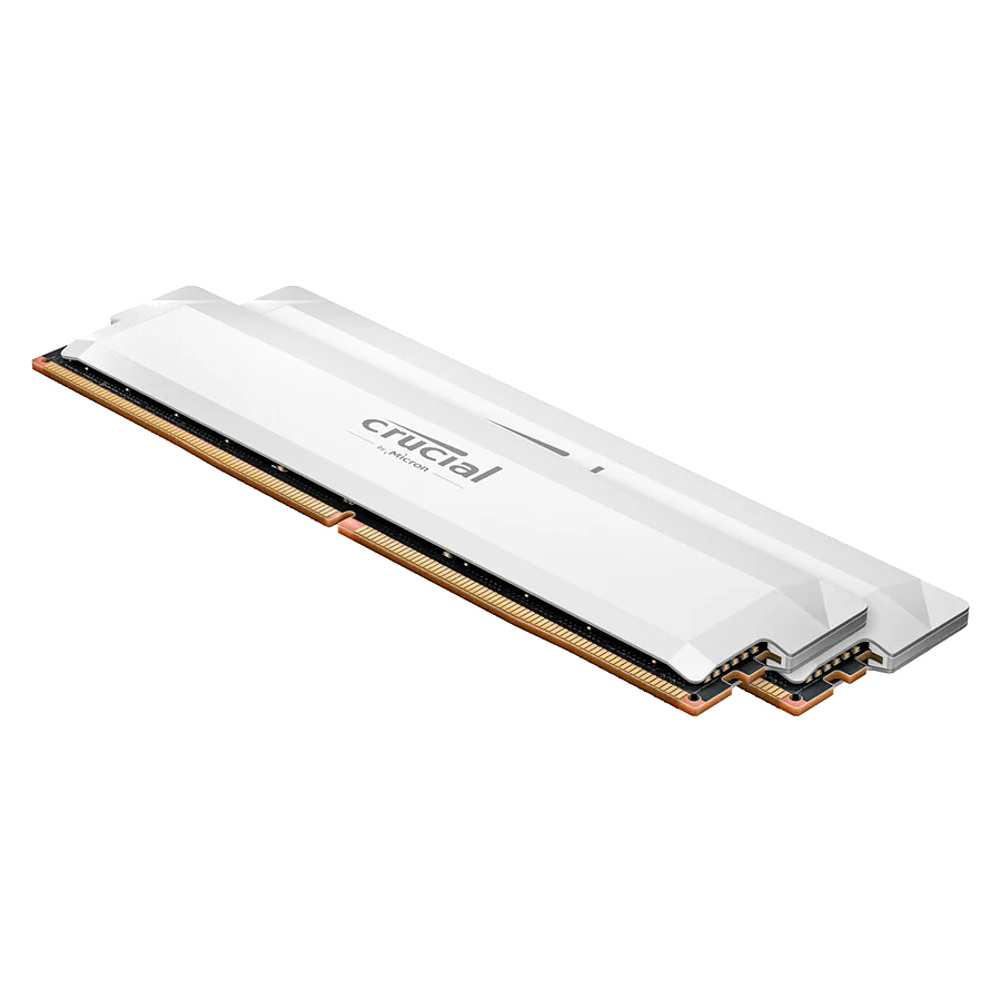 Barrette mémoire 16Go DIMM DDR5 Crucial Pro OC Gaming 6400MHz (Blanc)