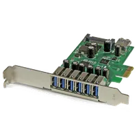 StarTech.com Carte contrôleur PCI Express à 7 ports USB 3.0 - 6 externes 1 interne - Adaptateur PCIe avec alimentation SATA