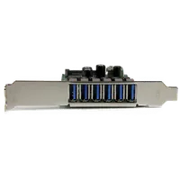 StarTech.com Carte contrôleur PCI Express à 7 ports USB 3.0 - 6 externes 1 interne - Adaptateur PCIe avec alimentation SATA - 2