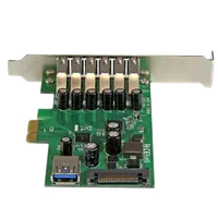 StarTech.com Carte contrôleur PCI Express à 7 ports USB 3.0 - 6 externes 1 interne - Adaptateur PCIe avec alimentation SATA - 3