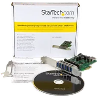 StarTech.com Carte contrôleur PCI Express à 7 ports USB 3.0 - 6 externes 1 interne - Adaptateur PCIe avec alimentation SATA - 5