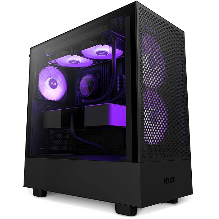 Boitier Moyen Tour E-ATX NZXT H5 Flow avec panneau vitré (Noir)