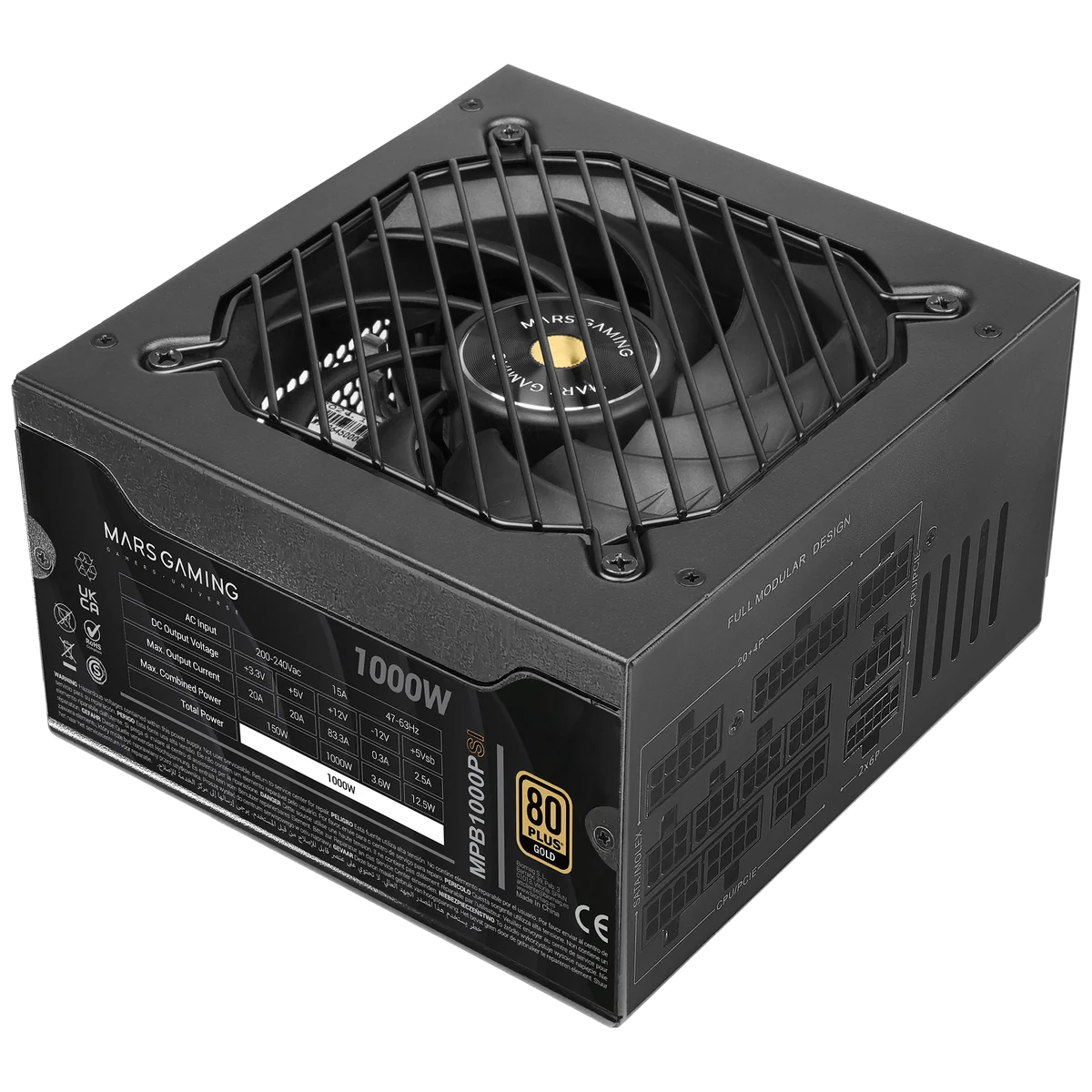 Mars Gaming MPB1000PSI unité d'alimentation d'énergie 1000 W 24-pin ATX ATX Noir
