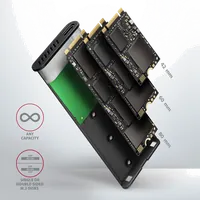 Axagon EEM2-SBC externes Gehäuse für M.2 SSDs USB-C 3.2 Gen 2 - schwarz Enceinte ssd Noir - 9