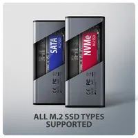 Axagon EEM2-SD2 Boîtier de disques de stockage Enceinte ssd Gris M.2 - 5