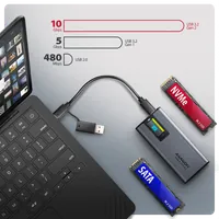 Axagon EEM2-SD2 Boîtier de disques de stockage Enceinte ssd Gris M.2 - 8