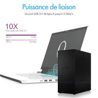 ICY BOX IB-RD3621U3 Boîtier disque dur/SSD Noir 3.5" - 2