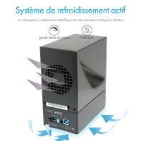 ICY BOX IB-RD3621U3 Boîtier disque dur/SSD Noir 3.5" - 8