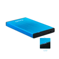 TooQ TQE-2527BL Boîtier de disques de stockage Boîtier HDD Noir, Bleu 2.5" - 3