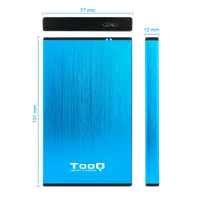 TooQ TQE-2527BL Boîtier de disques de stockage Boîtier HDD Noir, Bleu 2.5" - 5