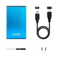 TooQ TQE-2527BL Boîtier de disques de stockage Boîtier HDD Noir, Bleu 2.5" - 7
