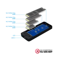 TooQ TQE-2280B Boîtier de disques de stockage Enceinte ssd Noir M.2 - 4