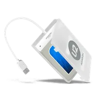Axagon ADSA-1S Boîtier de disques de stockage Boîtier disque dur/SSD Blanc 2.5"