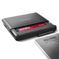 Axagon ADSA-CC USB-C 10Gbps - NVMe M.2 SSD & SATA 2.5/3.5 SSD/HDD CLONE MASTER 2 - Digital/Daten - NVMe USB 3.2 Gen 2 (3.1 Gen 2) Type-C Noir