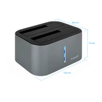 TooQ TQDS-805G Station d'accueil de disques de stockage USB 3.2 Gen 1 (3.1 Gen 1) Type-B Aluminium - 6