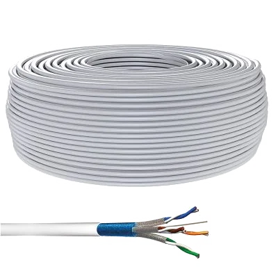 Bobine de câble réseau RJ45 Goobay Catégorie 6A SSTP (S/FTP) Multibrin 50m (Gris)