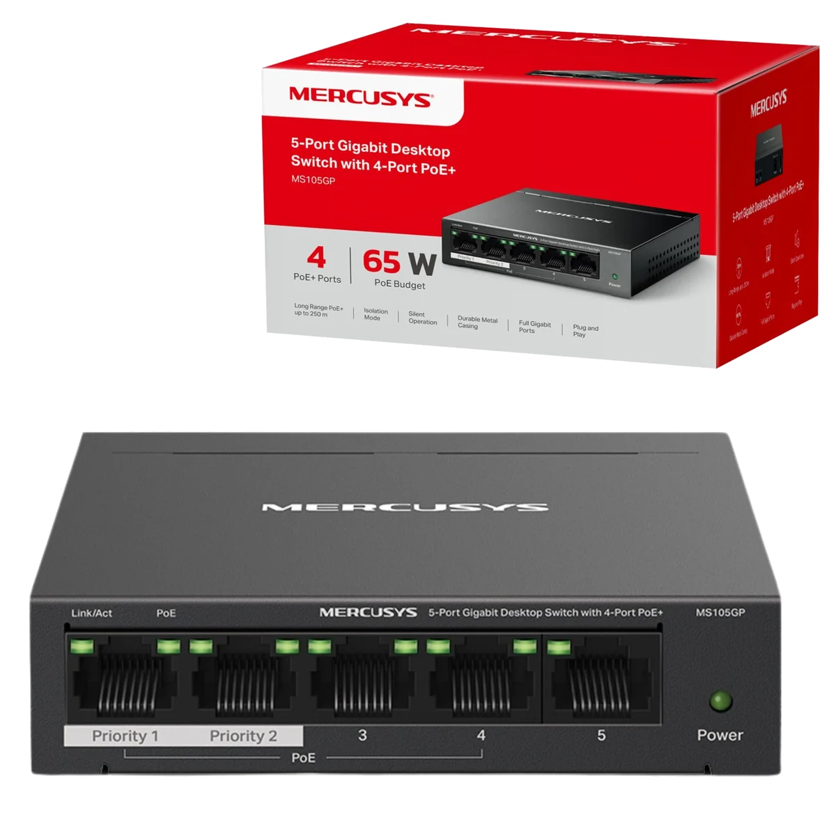 Switch réseau Ethernet Gigabit Mercusys MS108G - 8 ports