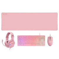 Mars Gaming MCP-RGB3P clavier Souris incluse USB Français Rose